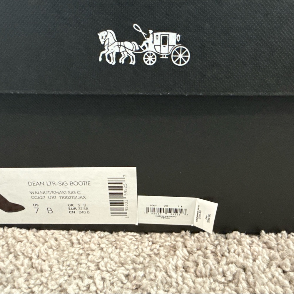 Coach Black Bootie Box with Signature Logo